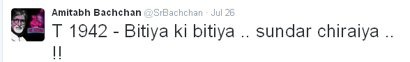 Amithab Bachchan tweets