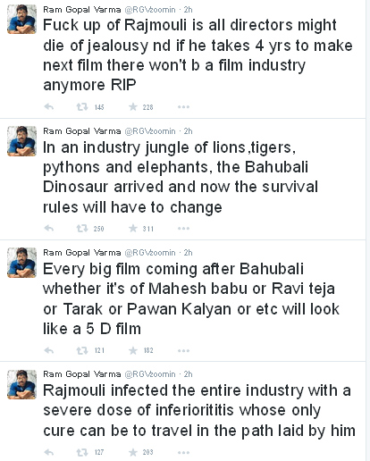 RGV tweets on Baahubali, Baahubali, Ram Gopal Varma