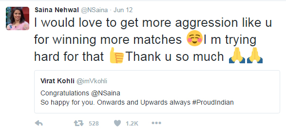 saina tweet