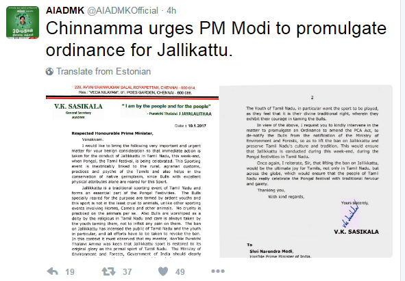 Sasikala Tweet