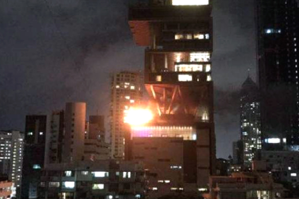 Mukesh Ambani Home Antilia Fire Photos