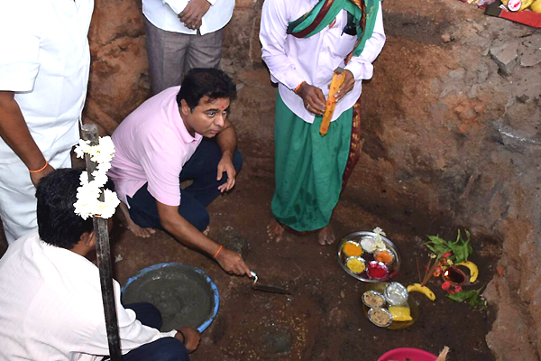 KTR Lays Foundation For Double Bedroom Houses Pics