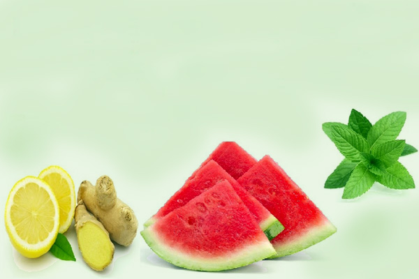 Lemon Watermelon Ginger And Mint Water