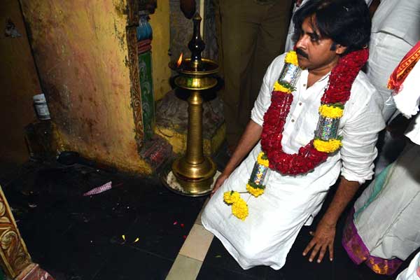 Pawan Kalyan At Lakshmi Narasimha Swamy Temple