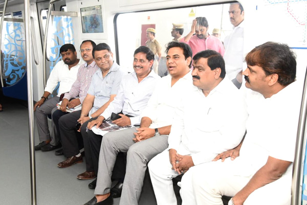 KTR Inspects Second Phase Hyderabad Metro