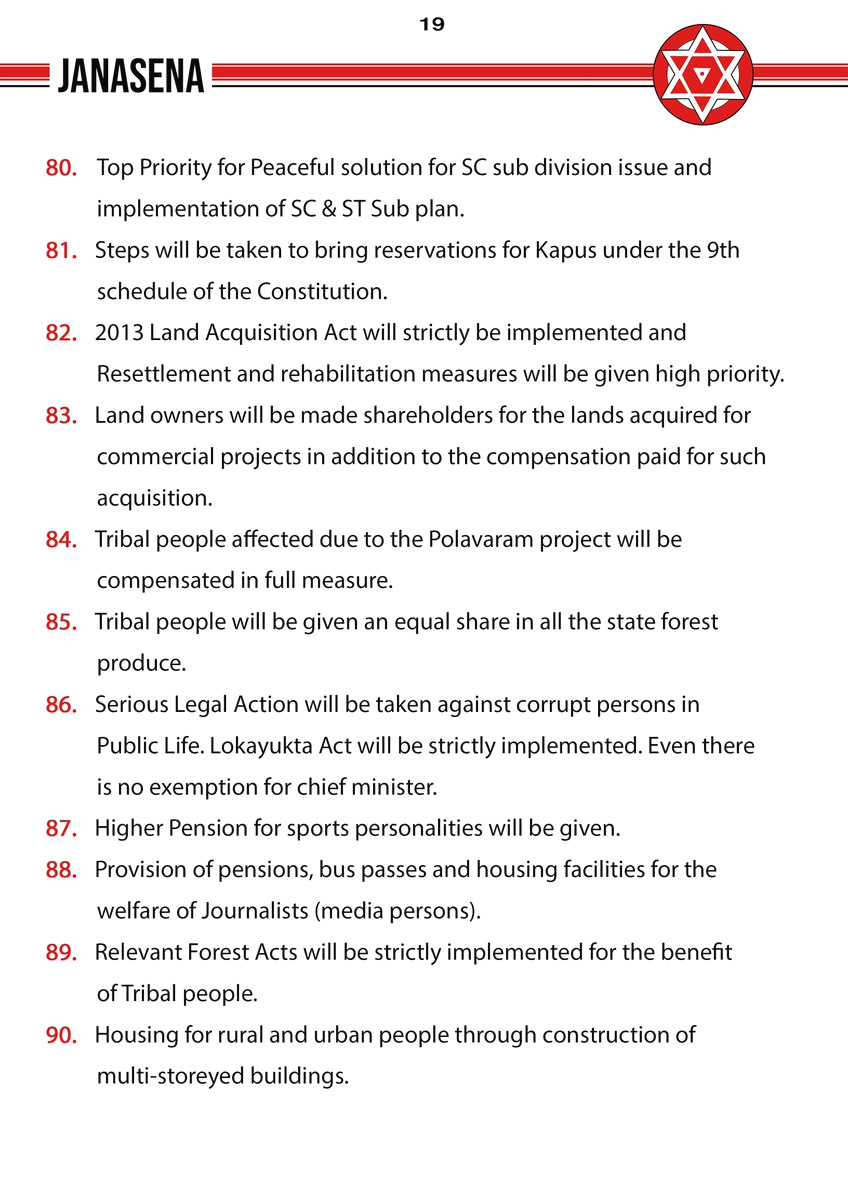 Janasena Full Manifesto