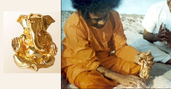 Baba has Golden statues of Ganesh, Krishna! 