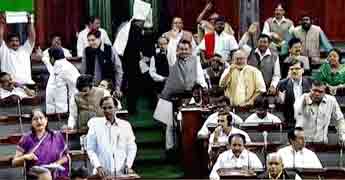 Telangana issue, Lok Sabha, ruckus over Telangana issue, Lok Sabha proceedings, KCR and Vijayasanthi 