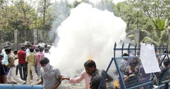 T arsonists set fire to TDP office 