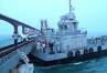 ship breaks barge, ship breaks barge, rail bridge to rameswaram damaged, Rameswaram