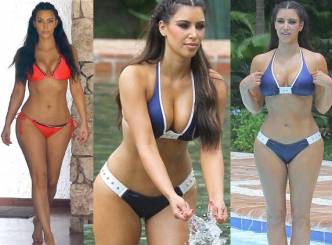 Kim Kardashian brightens up Domini Republic with Orange bikini