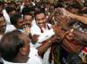 Tihar jail, 2G scam, raja receives grand welcome, Chennai airport