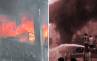 flame, cm helicopter, fire in begumpet airport 50 cr gutted, Begumpet