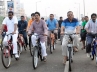 vehicle-free zone, Lagadapati Rajagopal, lagadapati enjoys bicycle ride on beach road, Free zone