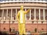 ntr statue may, ntr statue telugus, ntr statue in parliament finally, Ntr statue at parliament