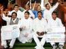 congress telangana, telangana state congress party, t mp s strike again in parliament with pla cards, Telangana mps