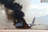British airways fire, las vegas fire plane, british airways plane caught fire, Plane caught fire