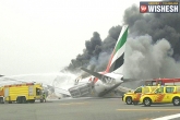 fire, passengers, flash news emirates airlines crash lands in dubai, Flash