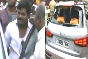 High Alert In Nandyal, Stone Pelting On TDP Leader Abhiruchi Madhu Car