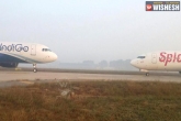 IndiGo Flight, Spicejet Flight, indigo and spicejet flight come face to face delhi airport closed, Indigo
