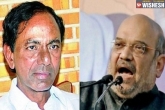KCR new, Telangana updates, kcr is keen on joining hands with bjp says amit shah, Telangana bjp