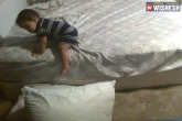 Kid plan to get down from the bed, Kid pillow bed, kid s epic plan to get down from the bed, Pill