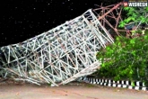 rains in Hyderabad, two killed for rains in Hyderabad, two dead after lb stadium tower collapses in hyderabad, Lb stadium