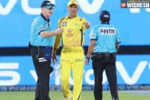 RR, RR, after a fierce argument with umpires dhoni fined heavily, Csk