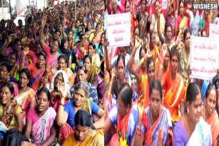 Mid-Day Meal Workers Protests in Telangana