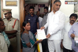 Minister Harish Rao Gives CMRF Cheques To Siddipet Beneficiaries