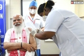 Narendra Modi updates, Narendra Modi pictures, narendra modi takes the first dose of coronavirus vaccine, Narendra modi news