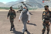 Narendra Modi latest, Narendra Modi to Ladakh, narendra modi pays a surprise visit to ladakh, Ap border