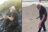 Narendra Modi videos, Narendra Modi picking trash, viral now narendra modi plogging at mamallapuram beach, Beach
