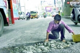 Potholes, Ravi Teja, 12 year old hyd s good samaritan takes upon himself to fill potholes, Abs