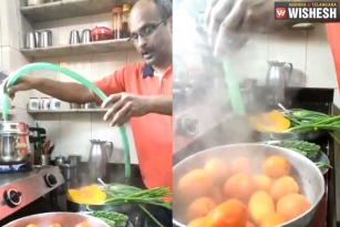 Viral Video: Man Uses Pressure Cooker Steam to Sterilize Vegetables