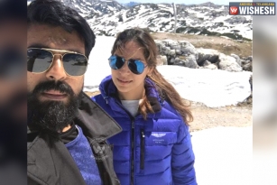 Pic Talk : Ram Charan, Upasana Selfie At Mountain Top
