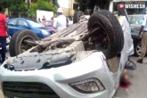 Road Accident Banjara Hills, Banjara Hills Road, speeding car hits divider in banjara hills driver dead two critical, Speeding car