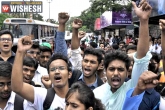 protest, student, students demand foot over bridge protest against ghmc, Muffakam jah college