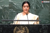 Pakistan, UN assembly, reply from swaraj for pakistan s bizarre statement in un, Bizarre
