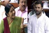 Parliament, Parliament, ask your mom about her cheating sushma says rahul, Cheating