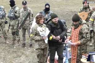 Marriage video of two soldiers getting married in Ukraine goes Viral