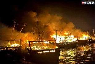 40 boats gutted in Visakhapatnam Harbour Fire Accident