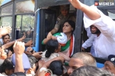 YS Sharmila, YS Sharmila arrest videos, ys sharmila arrested while chalo secretariat protest, House arrest