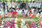 YSR Death Anniversary, YSR Ghat, tributes paid to ysr on 8th death anniversary, Ysr ghat