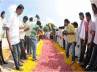 Gandhi march, jr ntr, babu gets red carpet welcome in vastunna mee kosam, Gandhi jayanti