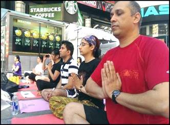 Solstice Yoga At Times Square