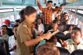 woman conductor jumped out of the moving bus, conductor suicide, threatened woman conductor jumps out of a moving bus, Jumps