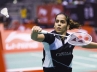 Gurusai Dutt, Arvind Bhat, saina bhatt and gurusai in r2 at hong kong open badminton, Hong kong