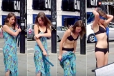 girl strips on road, viral videos, viral girl strips off clothes on road, Trips