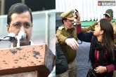 India news, Kejriwal ink, woman attacks kejriwal with ink, Attacks on kejriwal